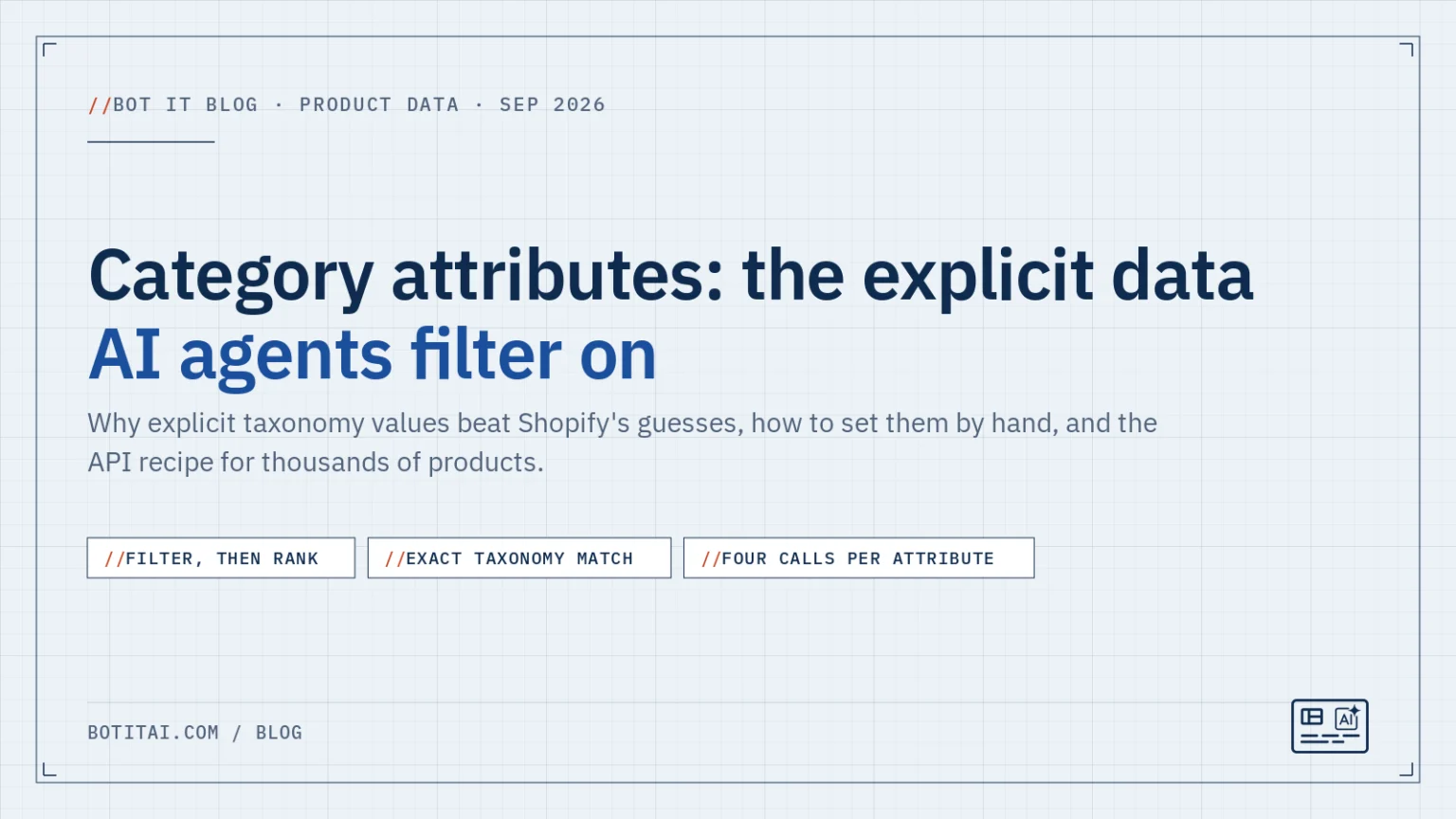 Category attributes on Shopify: the explicit data AI agents filter on, and how to set them at scale